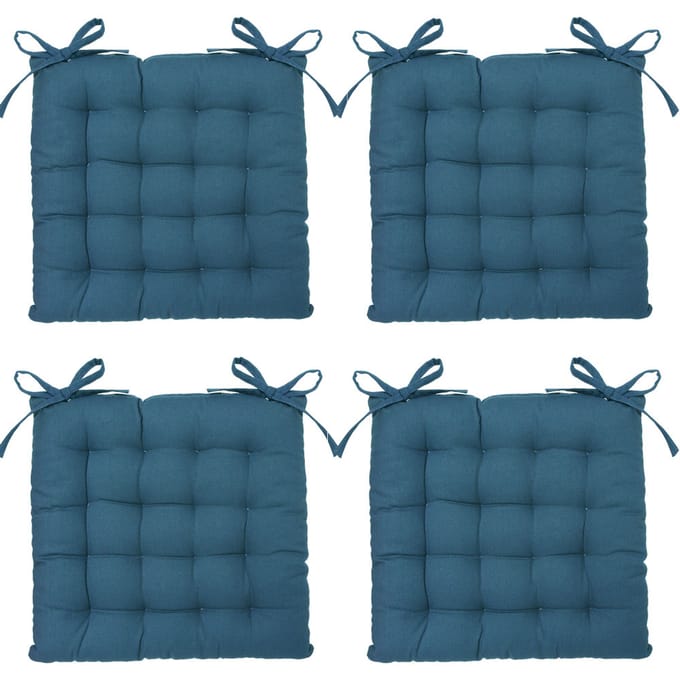 Eazy Living Stoelkussen Basile Blauw 38 x 38 cm - 4 Stuks