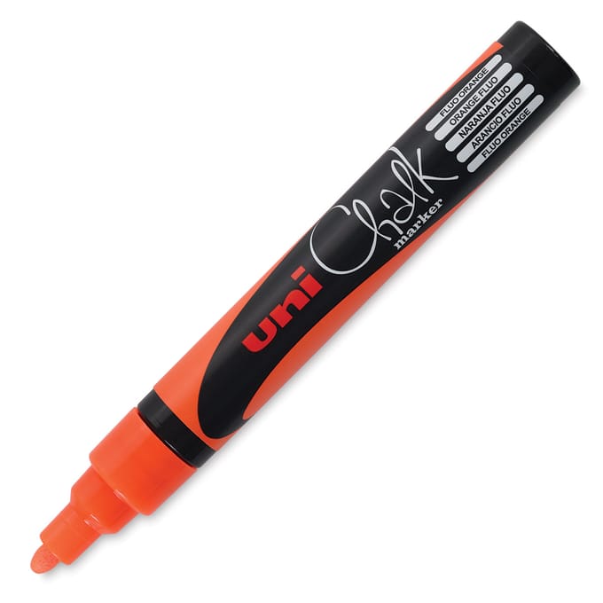 Uni-ball Kreidemarker, rund, 1,82,5 mm, fluoreszierendes Orange