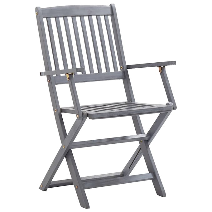 vidaXL - Inklapbare - stoelen - 8 - st - met - kussens - massief - acaciahout