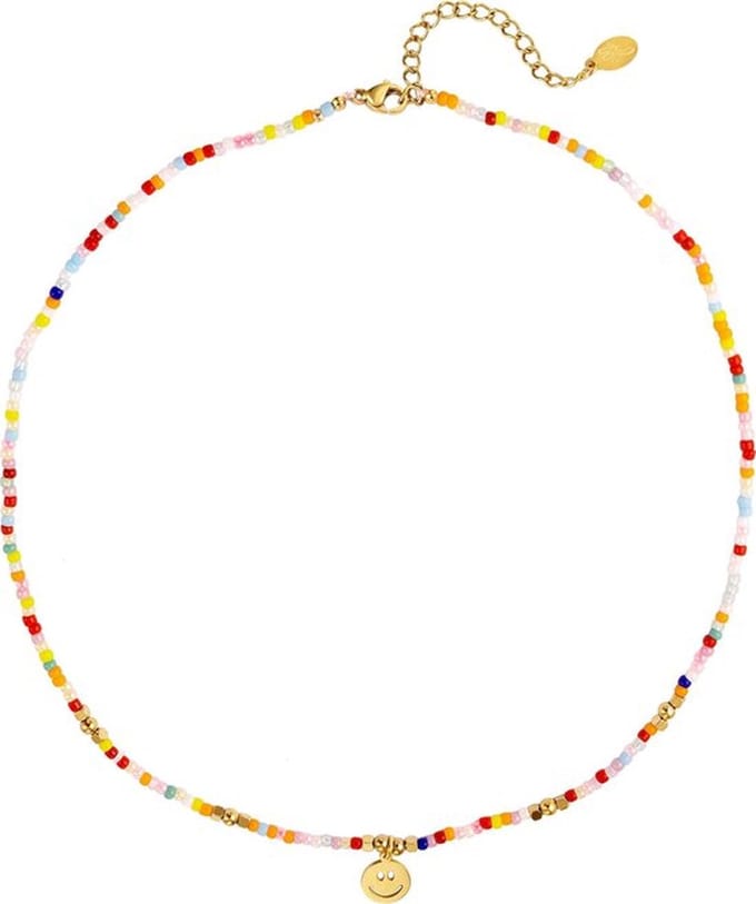 Bijoutheek Collier Kralen Smiley Multi