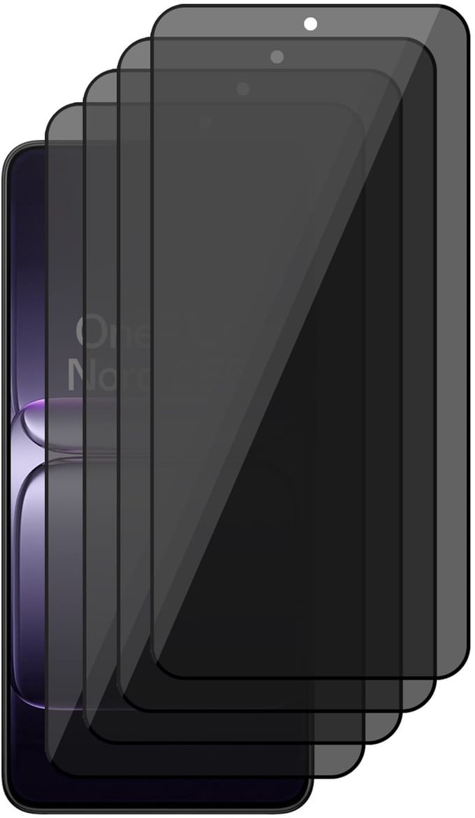 Privacy Screenprotector geschikt voor OnePlus Nord CE 5 - 4x Volledig Dekkend Glas Screen Protector