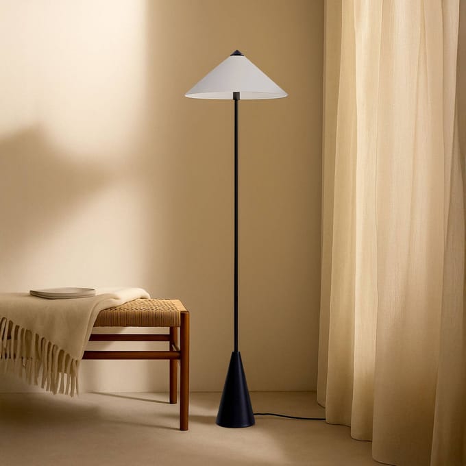 Lindby vloerlamp Norvik, hoogte 150 cm, zwart/grijs, metaal