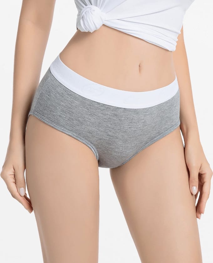 Slip dames bamboe brief grijs