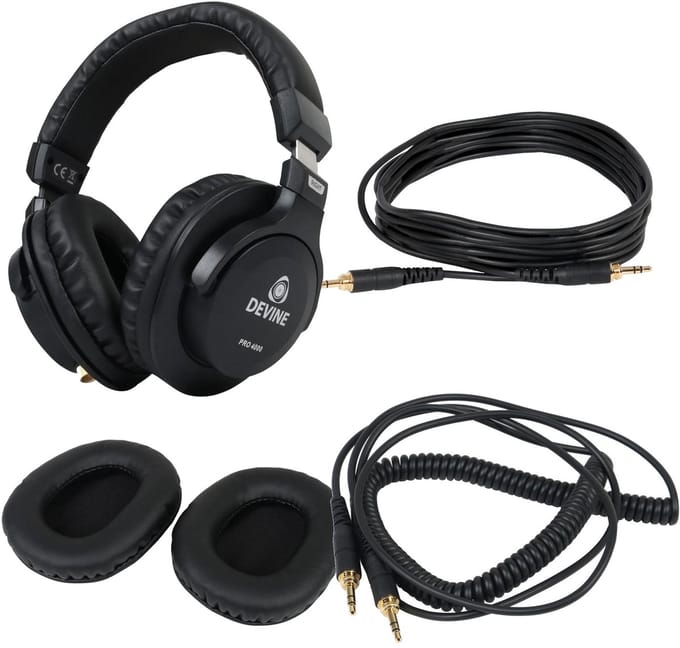 Hoofdtelefoon onderdelen - incl. kussens en kabels - Devine PRO 4000 - Zwart