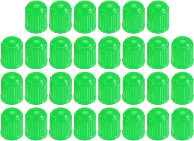 Ventieldopjes auto SUV 12mm - plastic groen - 30 stuks - bescherming tegen vuil - ShopVlot