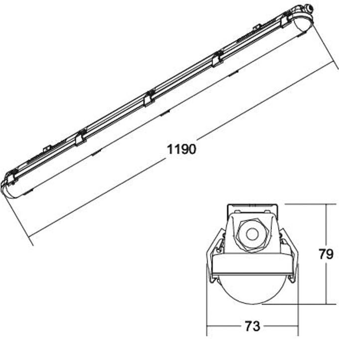 BRUMBERG Humid One badverlichting noodverlichting 119cm