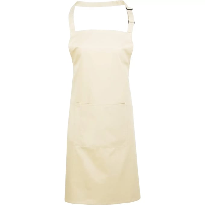 Premier Colours Bib Apron With Pocket PR154 - Natural - One size