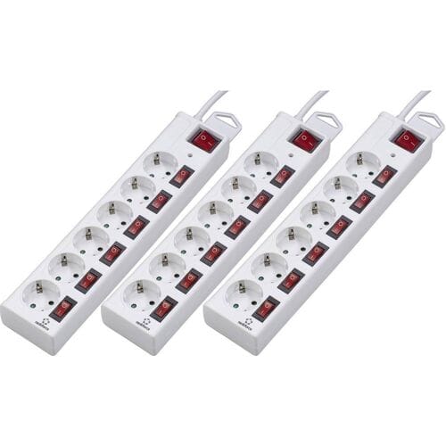 Renkforce RF-3187664 Overspanningsveilige stekkerdoos Wit 3 stuk(s)