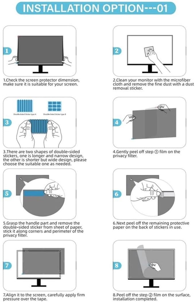 Virtubuy - Privacy Screen Stickers - Zelfklevende Strips - Duurzaam en