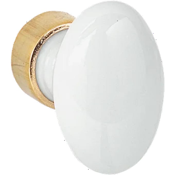 Bertomani Meubelknop - Porselein - Ovaal - 30mm - Set Van 2