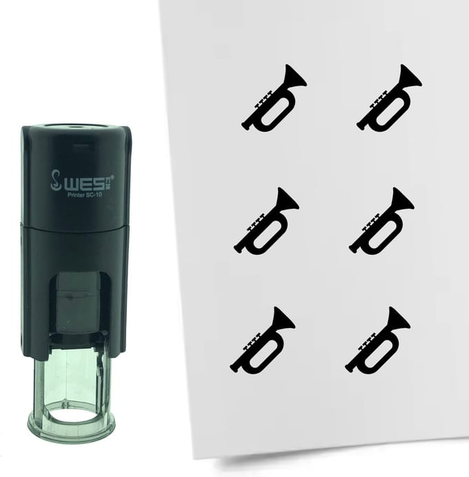 CombiCraft Stempel Trompet 10mm rond - zwarte inkt