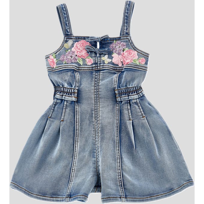 blauwe denim jurk