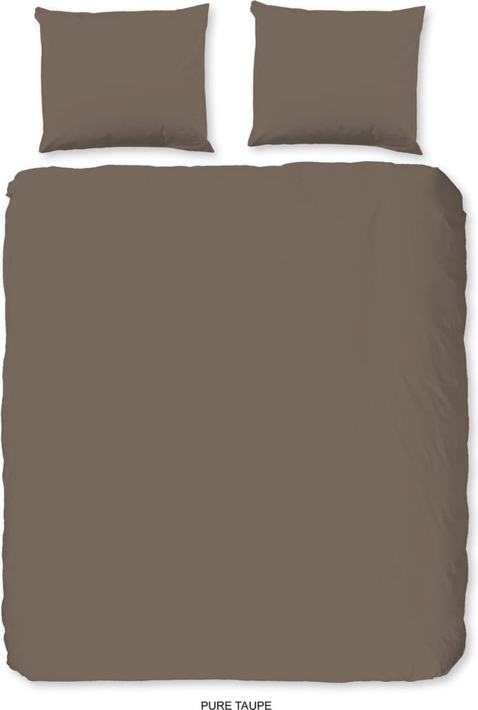Pure dekbedovertrek effen kleur - 2 persoons 200x200/220 cm - Taupe - Microvezel
