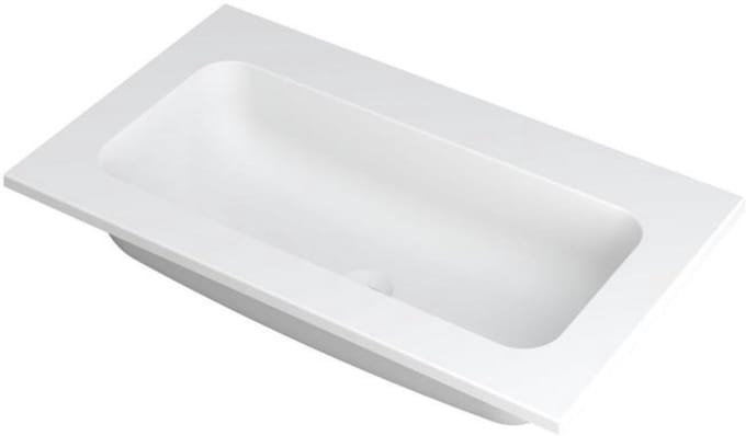 INK Faktor Wastafel Polystone Centraal Zonder Kraangat - 800x450x15 mm - Mat Wit