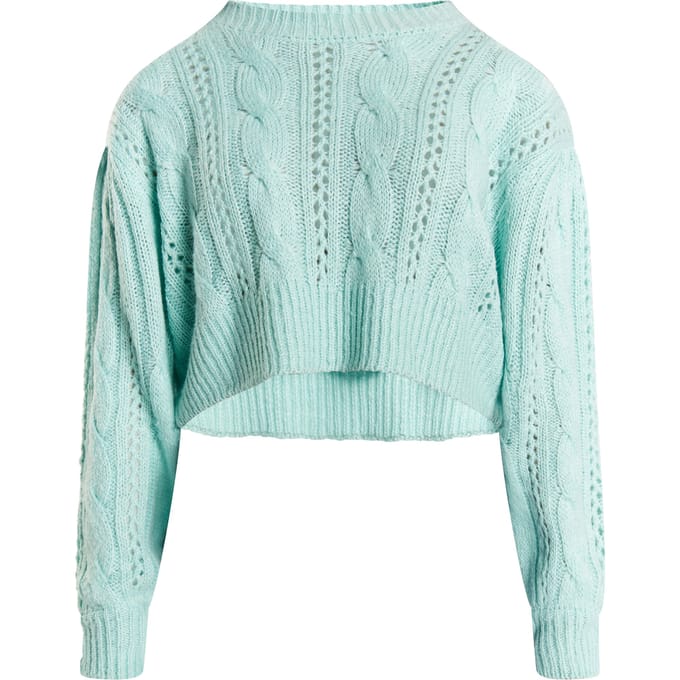 Mymo Gebreide cropped trui Dames aqua