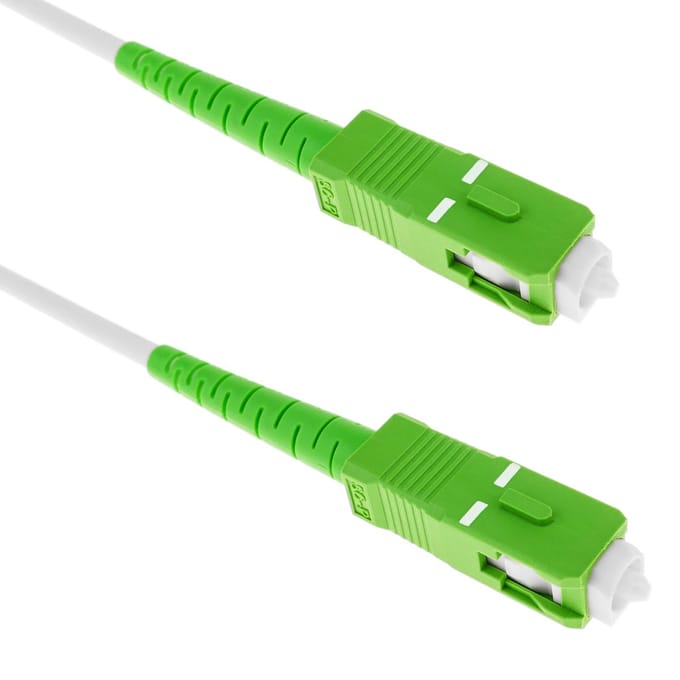 BeMatik - Glasvezelkabel SC / APC naar SC / APC singlemode simplex 9/125 van 20 m OS2 wit