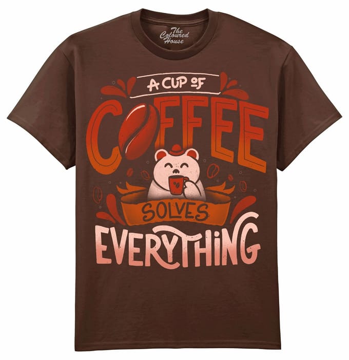 A Cup Of Coffee Solves Everything The Coloured House T-shirt L