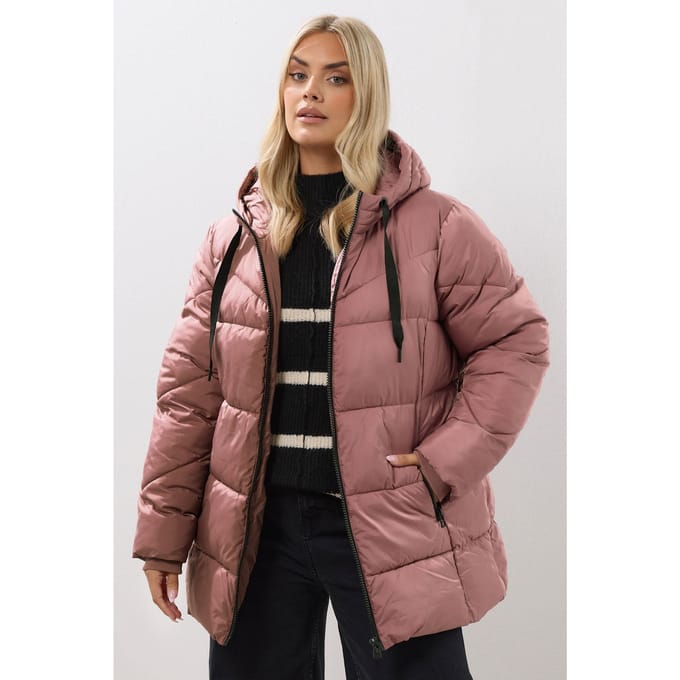 Yours Roze Korte Gewatteerde Jas Size 44