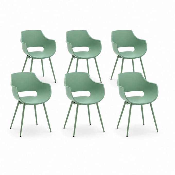 DS4U® - Louis tuinstoel - Set van 6 - Groen - Kunststof - Kuipstoel