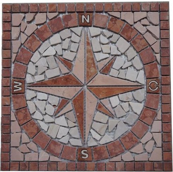 Mozaiek tegel 026 medallion windroos 30 x 30