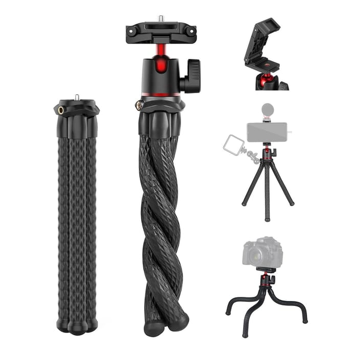 MT-11 Flexibel Octopus Statief Standaard 1/4 Inch Schroef 2-in-1 Platform Ontwerp 360 graden Verstelling zwart