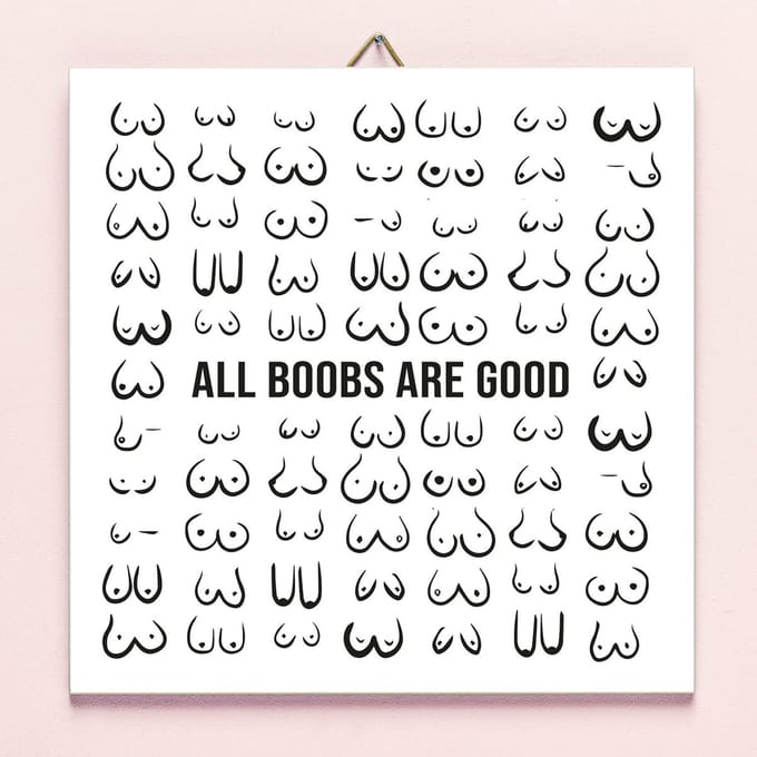 Tegeltje All Boobs Are Good van Ditverzinjeniet