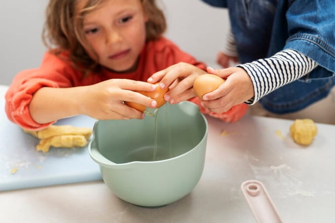Mepal Beslagkom met deksel Chef it - 4 l - Schaal - Magnetron- en vaatwasmachinebestendig - Bakspullen - Chalk