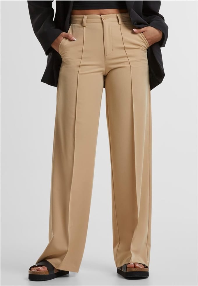 Urban Classics - Pleated Wijde broek - Taille, 29 inch - Beige