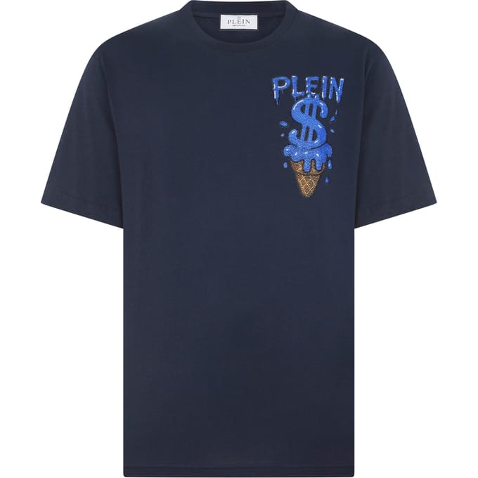 Round Neck T-Shirt Ice Cream Dollar Patch