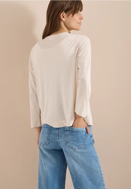Open jas in effen kleur met 3/4 mouwen