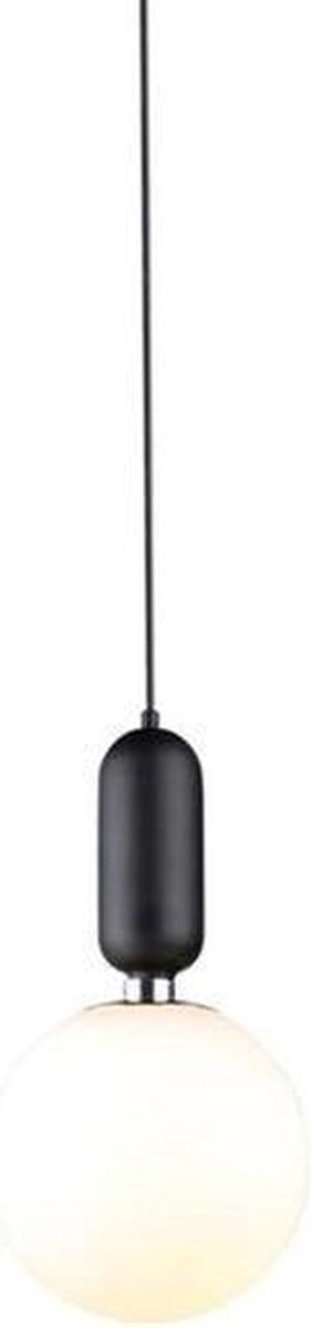 Vintage Hanglamp Deluxe - E27 Fitting - Melkglas - Mat Zwart