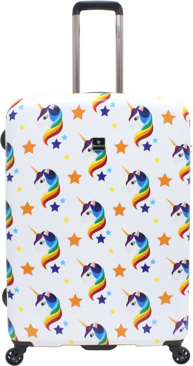 Saxoline Harde Koffer / Trolley / Reiskoffer - 76 cm (Large) - Unicorn Print - Bedrukt / Large