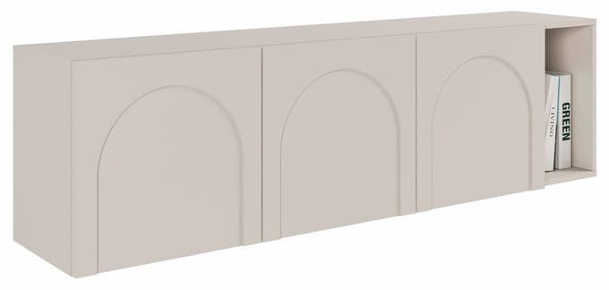 Selsey ARKADIA - TV-kast met drie deuren en gefreesde fronten, Kasjmiergrijs 175 cm