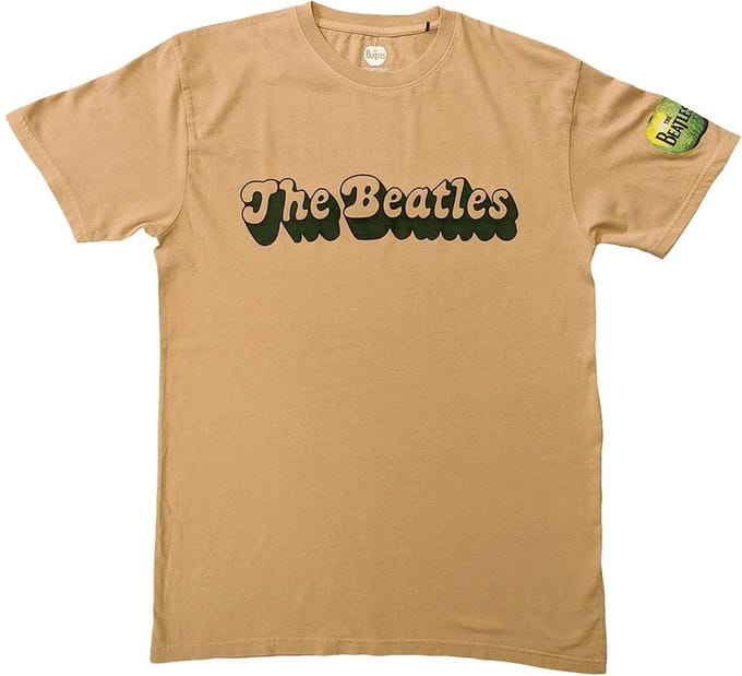 The Beatles - 70s Logo Heren T-shirt - S - Creme