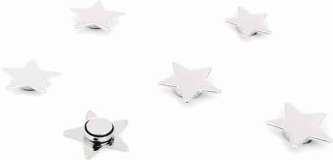 Magnet Star - silver - set 6 pcs