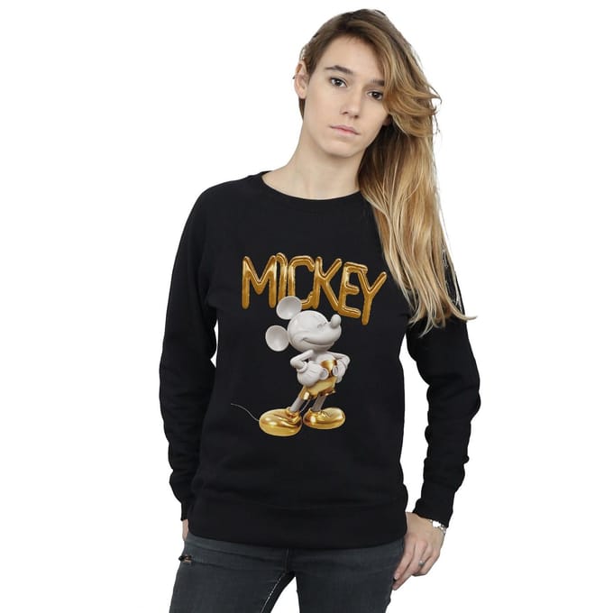 Disney Dames/Dames Mickey Mouse Gouden standbeeld Sweatshirt (Zwart)