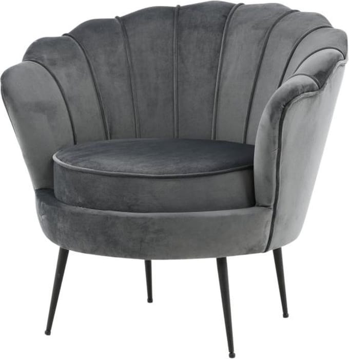 Svea - Rano fauteuil - velvet - donkergrijs
