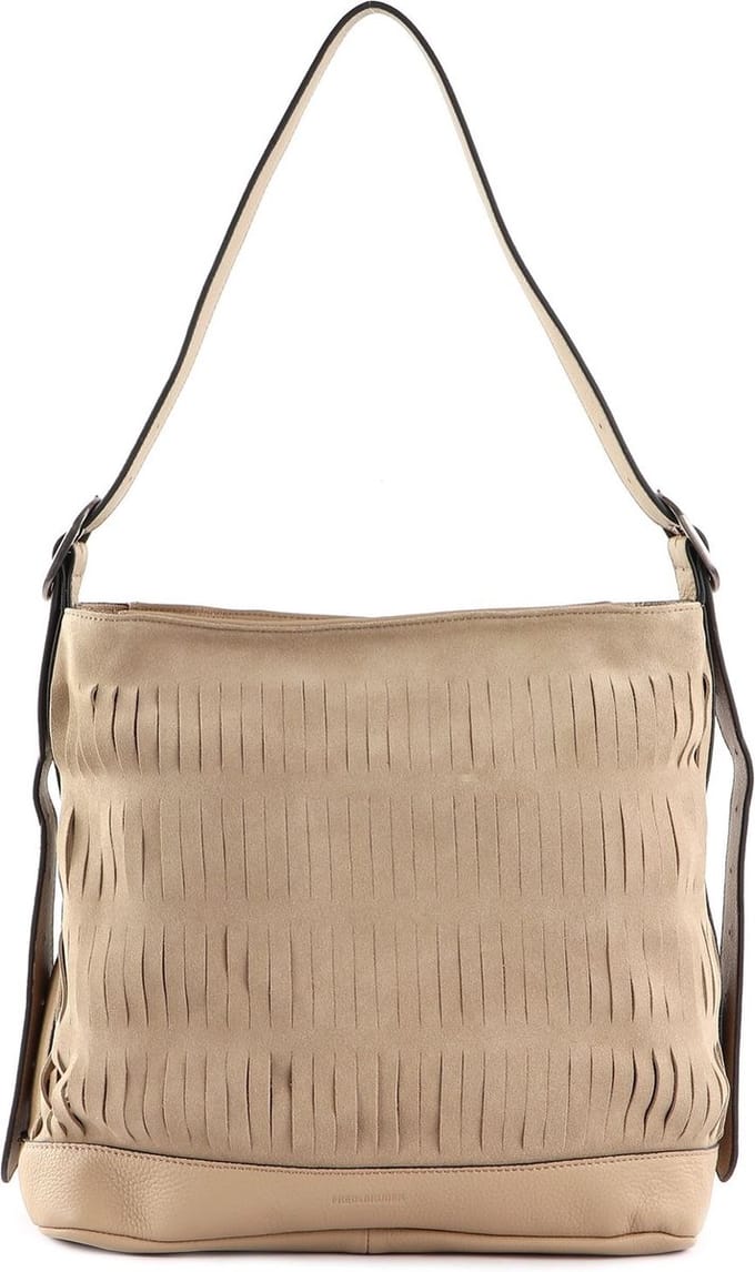 FREDsBRUDER Leren Schoudertas Rigla Hobo Sand Beige