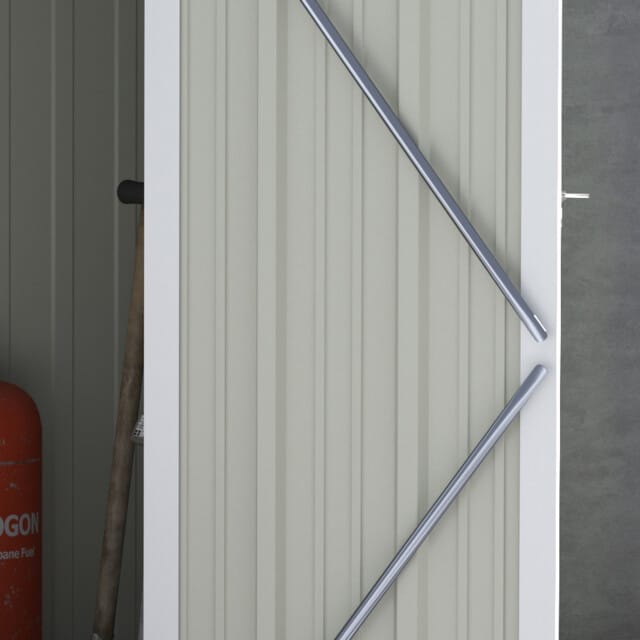 4goodz Outsunny stalen tuinkast balkonkast 84x142x189 cm grijs