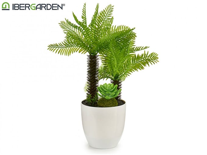 Decoratieve kunstplant Tropisch Palmboom (H 33 x 18 cm)