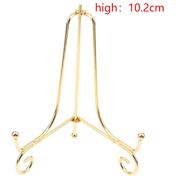 Gouden IJzeren Ambachtelijke Houder Woondecoratie Accessoires Bordstandaard Schilderrek Medaille Displaystandaard 10.2cm geel