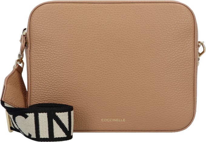 COCCINELLE Leren Schoudertas Tebe Crossover Bag Skin Lichtbruin