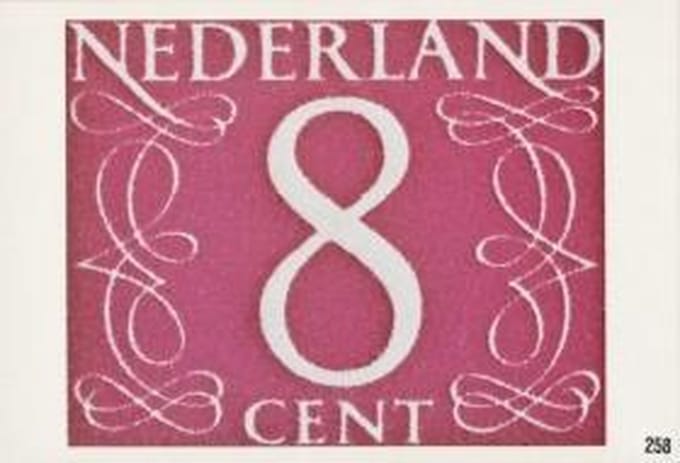 Briefkaart met afbeelding Cijfer 8 postzegel