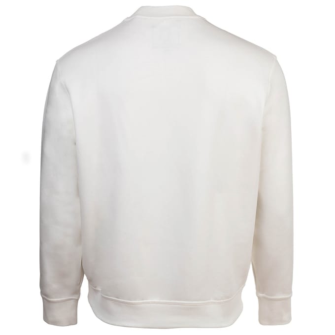 Round Neck Long Sleeve Sweatshirt - White