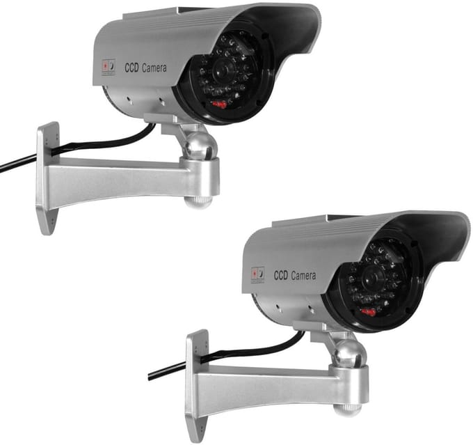 Dummy camera - 2 stuks - voor bewaking van CCTV-camera's op zonne-energie