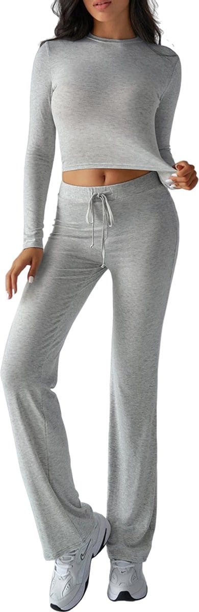 Lounge Set Dames - Grijs - Shirt en Broek - Sport