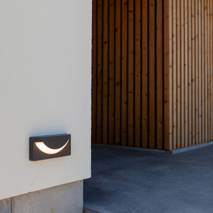 LUTEC LED buiten wandlamp LUPS, donkergrijs, breedte 23 cm, IP54