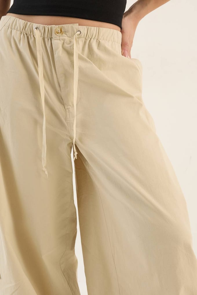 Dames Dsgn Studio Gewassen Twill Cargobroek | Stone | Maat: Medium