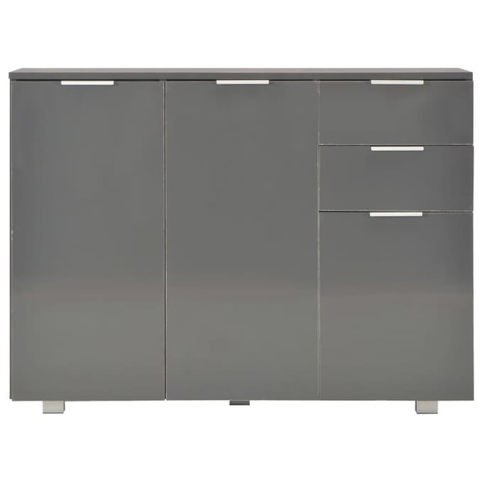 vidaXL - Dressoir - 107x35x80,5 - cm - hoogglans - grijs