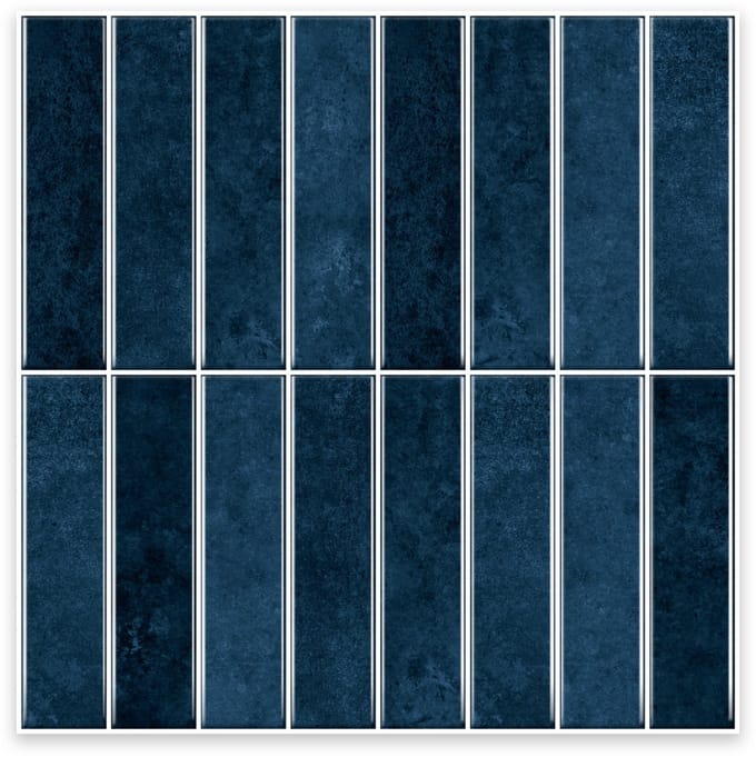 24Supply Plaktegels - 10 Stuks - Glans - Blauw - 30.5x30.5cm